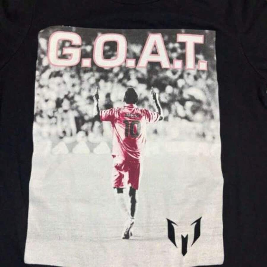 Lionels Messis Goat T-Shirt Boys Size 8 Medium Shirt. - màu đen - Xem 1