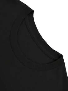 Women's Cotton Crew Neck Short Sleeve "Airbrush Pisces" Retro Zodiac Graphic T-Shirt, Casual Tops Women - Black - View 2