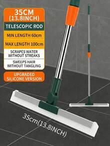 1个100厘米浴室旋转魔力刮水器，家用吸水器，浴室地板硅胶魔力刮水器，窗户刮水器，用于去除水、灰尘和宠物毛发。家居浴室装饰，秋季装饰，返校季装饰。厨房配件。家居。浴室。家居装饰。厨房必需品。厨房配件。浴室配件。家居饰品。复活节 - 彩色 - 查看 16