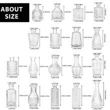 Tomnk 18pcs Glass Bud Vase Set, Bulk Amber/Clear/Pink Mini Vintage Flower Vases For Outdoor Table Centerpieces, Spring Decor Small Vases For Home Wedding Patio Garden Party Decor, Mother's Day Decor, Ideal Mother's Day Gift - 18 chiếc - Xem 10