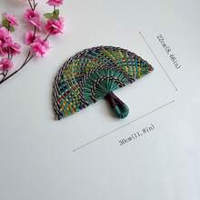 11.8 Inch Width X 8.66 Inch Length Small Semicircular Handwoven Seagrass Hand Fan, Home Decor Wall Hanging Fan For Cooling, Suitable For Elderly And Children, Summer Use, Lobby And Club Decoration - Seaweed Fan-shaped Fans Come In Various Colors - View 10