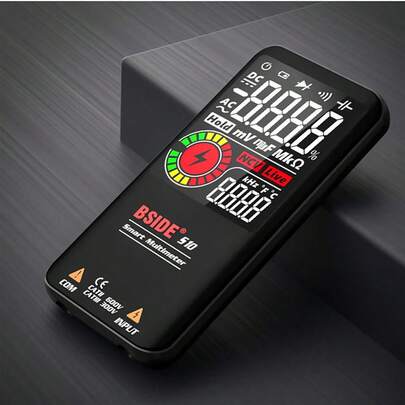 BSIDE S10 Multimetro digitale smart con display LCD a colori, tester digitale di tensione CA/CC, capacità, resistenza, diodo, NCV, Hertz, DMM, leggero e portatile
