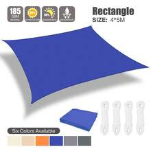 1 Set Large Rectangular Waterproof Sun Shade Canopy, 98% UV Protection, Suitable For Yard, Garden, Swimming Pool, Outdoor Camping, Including Installation Steel Cable - Multicolor - View 5
