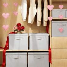 1 pieza Caja de almacenamiento de tela de gran capacidad, caja de almacenamiento de ropa plegable con tapa, caja de almacenamiento multiusos para el hogar, caja de almacenamiento de armario, caja organizadora de habitación, a prueba de polvo y humedad, con asas a ambos lados, caja de almacenamiento con estilo de cajón, caja de almacenamiento apilable - Gris Oscuro - Ver 6