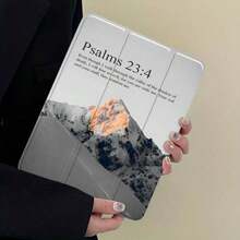 Inspirational Biblical "Psalms 23:4" Mountain Aesthetic Tablet Case For Pencil Holder, Auto Wake/ Sleep Tablet Protective Cover With IPad 10th 11th 9th  Air 4th 8/ 7/ 6/ 5th For IPad Pro Generation Case Christian Birthday Gifts For Women Men Teen - trắng - Xem 5