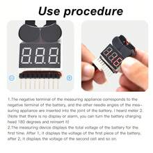 Un comprobador de voltaje de batería de litio 2 en 1, paquete de 4, con función de alarma sonora de bajo voltaje, adecuado para pruebas de batería remotas - Negro - Ver 6