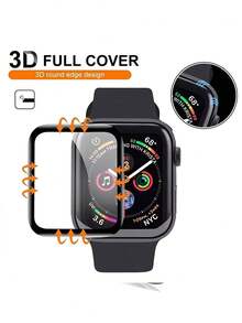 Bộ 5 miếng dán màn hình gốm tương thích với iPhone 10/11/9/8/7/6/SE/5 (45mm/41mm/42mm/44mm/40mm/38mm/46mm), cũng phù hợp với Watch Ultra (49mm), chất liệu không phải kính. - Trong sáng - Xem 2