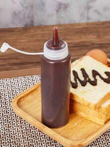 1pc 240ml Squeeze Bottle With Measurement Scale, Refillable Bottle, Kitchen Condiment Bottle, Salad Dressing Squeeze Bottle, Sauce Dispenser Bottle For Home And Commercial Use - White - View 11