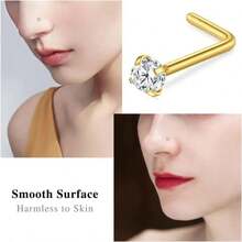 AVYRING Nose Piercing Kit - 2 Packs Silver Gold Self Piercing Gun With Nose Rings &Amp; Studs, Hypoallergenic Steel Tools At Home, Disposable Safety Nose Piercing Gun Kit Pink Cubic Zirconia Nose Ring - ColorA - 查看 5