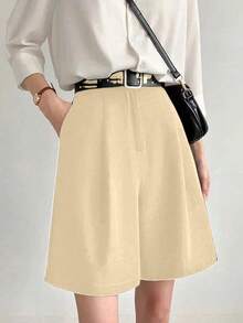 Tailored Bermuda Shorts Without Belt - Foreign Fashion - Silver - View 1