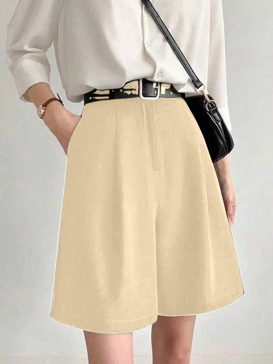 Tailored Bermuda Shorts Without Belt - Foreign Fashion - Silver - View 1