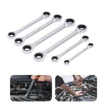 6-Pcs Extra Long Ratcheting Wrenches Double Box End 45#Steel 72-Tooth Wrench Set - Ratchet Wrenches - View 2