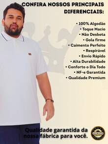 High-Quality 100% Cotton Polo Shirt, Basic Men's T-Shirt, Plus Size Model, All Year Round, Polo Shirt, Plus Size. - trắng - Xem 5