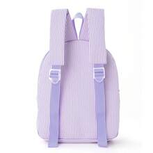 1. 儿童卡通动物背包，粉色和白色条纹设计，狐狸图案，毛绒耳朵和卡通表情刺绣，轻便，非常适合上学、旅行和日常使用，生日礼物。 - 彩色 - 查看 9