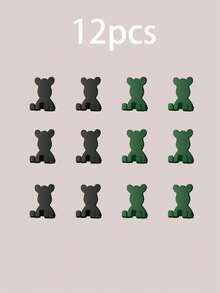 4pcs Happy Bear Plastic Wall Hooks, Cute Design With Practical Storage Function, Strong Load-Bearing And Stable, Easy To Hang Razors, Towels, Toothbrush Cups And Other Small Items. Simple Installation Without Damaging Walls, Suitable For Bathroom, Kitchen, Bedroom And Other Scenarios, Multiple Sizes Available For A Tidy And Adorable Life! - Multicolor - View 49