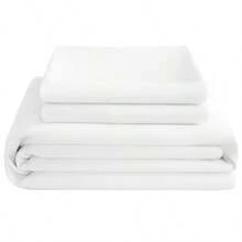 3pcs Solid Color Fitted Sheet Set  With 1pc Fitted Sheet+2pcs Pillow Case Without Filler, Modern Soft Bedding Set For Household Sheet Deep Pocket Up To 15 Inch - 白色 - 查看 5
