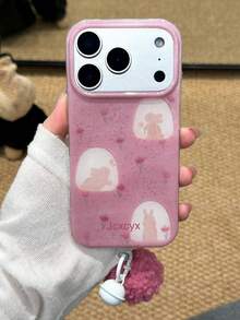 可爱卡通郁金香花兔印花软壳手机壳，带挂球吊坠，兼容 17 Pro Max、17 Pro、16 Pro Max、14、15 Pro、13、12 Pro、14 Plus、17 Air、11 - 鬱金香小兔 - 查看 5