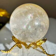 1pc Natural Quartz Crystal Ball Square Stone Ball, Interior Displays Different Translucent Landscapes, Desktop Decoration, Collectible, Best Gift For Family And Friends: Crystal Ball - Clear - View 3