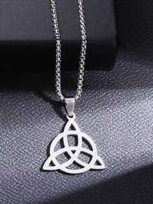 Fashionable Versatile Celtic Trinity Knot Pendant Necklace - Gold - View 2