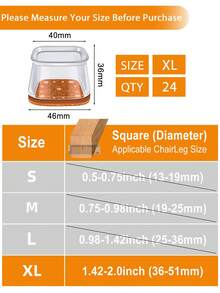 4/8/16/24pcs Thickened Silicone Furniture Leg Pads - Transparent Chair Leg Covers, Noise Reduction, Shock Absorption, Floor Protection, Durable Furniture Sliders, Suitable For Tables, Chairs, Sofas, Coffee Tables, Non-Scratch (Round, Square) - Transparent Light Brown - View 19