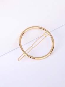 1 Piece / Retro Simple Round Side Clip, Geometric Hairpin Top Clip Hairpin Head Clip - Champagne - View 7