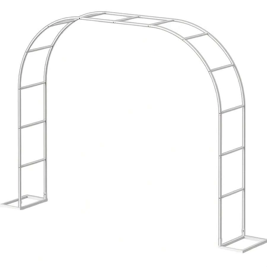 LOVEWE Metal Garden Arch Kit - 2 Sizes Stackable With Base, Ideal For Weddings & Bridal Parties, Black Wide Trellis For Climbing Plants