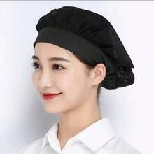 1/3pcs Chef Hat Kitchen Hat Food Service Hair Nets Mesh Cap Cooking Chef Cap - Nhiều màu - Xem 1