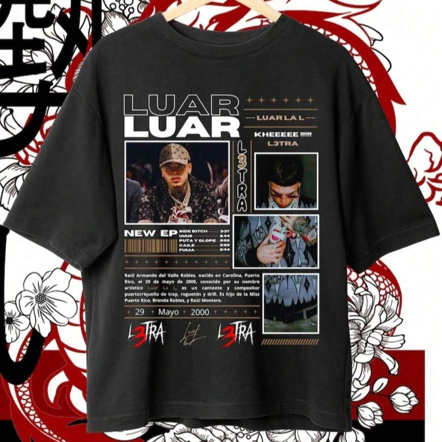 Luar La L T-Shirt , Digital Retro PNG, Luar La L PNG, L3tra, Luar Vintage, Instant Download An - 黑色 - 查看 1