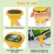 Digital Microscope 1000X Portable Pocket Microscope 1080P HD 5.08 Cm IPS Screen USB Microscope With 8LED Computer Microscope Electron Biological Gifts For Christmas Birthday - White - View 8
