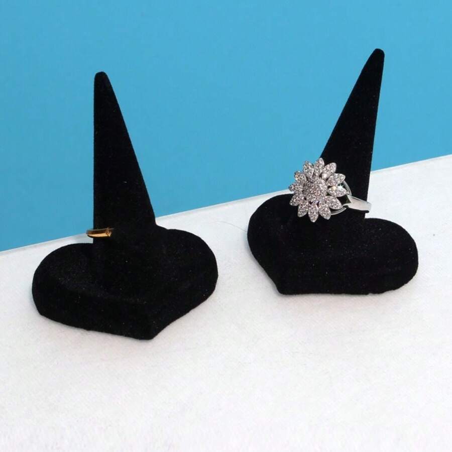 Organizer Resin Flocking Ring Holder Storage Case Jewelry Packaging Jewelry Display Rack Ornaments Small Ring Display Stand - Multicolor - View 1