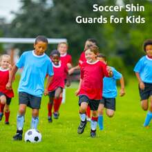 Espinilleras de fútbol para niños jóvenes – Espinilleras para niños pequeños, niñas y adolescentes de 2 a 18 años con protección de mangas de tobillo – Espinilleras de fútbol con correa ajustable - Azul - Ver 6