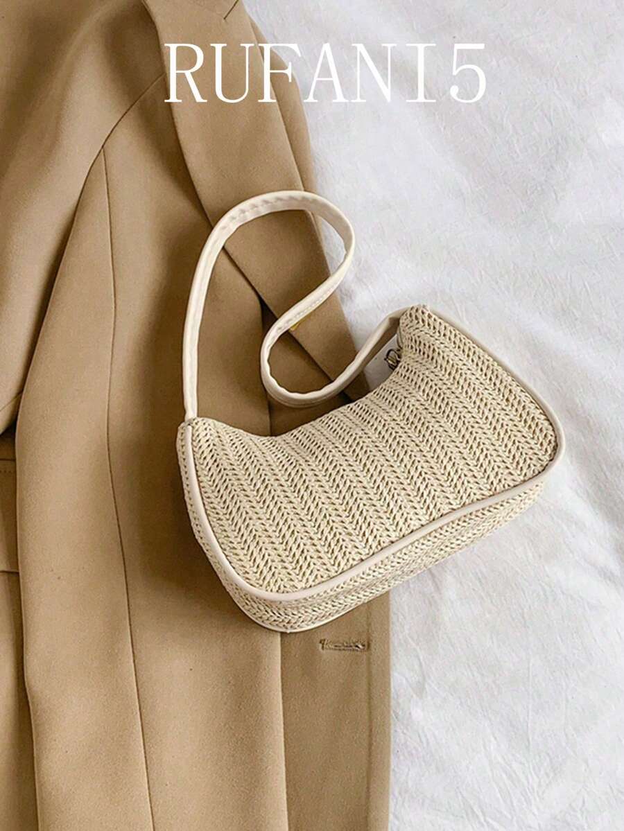 This Fashionable, Casual And Minimalist Underarm Flip-Cover One Shoulder Bag Is Suitable For Shopping, Carrying Wallets, And Is Especially Suitable For Young Women, College Students, Career Starters And White-Collar Workers. It Is Also Very Suitable For Office, University, Work, Business, Commuting, Outdoor, Travel And Hiking Occasions, And Is The Latest Holiday Bag. - Beige - View 1
