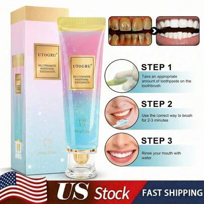 Niacinamide Whitening Toothpaste For Adults, Brilliant Smile Niacinamide Toothpaste Whitening, Niacinamide Intensive Whiten Toothpastes - For Healthier And Whiter Teeth
