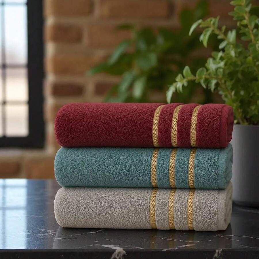 Mch Toalhas Set Of 4 Morocco Bath Towels, 100% Cotton, 130cm X 70cm - Màu sắc nam tính - Xem 1