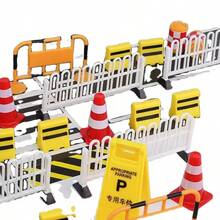 9pcs/Set Dollhouse Building Street Toy Set, Includes Roadblocks, Fences, Signs, Miniature Traffic Barriers, Cones, Pedestrian Crossing Signals, Plastic Road Signs & Warnings, Suitable For Traffic Education Model - one-size - View 3