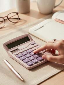 12-Digit Commercial Calculator With Large Screen (Dual Power Solar Or Battery) - Lilac - View 2