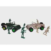 2 automoviles militar incluye 10 soldaditos - Verde - Ver 6