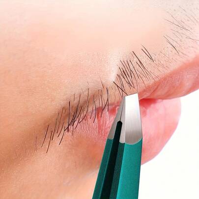 J·FOCUS Pinzas de nariz plana de alta precisión con caja de almacenamiento, material de acero inoxidable, adecuadas para hombres y mujeres para depilar el vello, recortar la barba, recortar las cejas, fácil de agarrar, cuidado diario unisex, regalo de Navidad, regalo del Día de San Valentín, regalo de cumpleaños, recuerdo de fiesta.