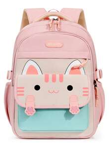 Cartoon Cat Backpack For Kids, Cute Children's School Bag - Pink - View 5