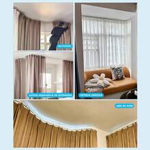Riel De Cortina De Techo Flexible Barra Curva Con Rodillo Blanco 5 metro riel de cortina de techo flexible barra curva con rodillo color blanco longitud 5 metros instalacion facil ajuste profesional ideal para cortinas grandes balcones y espacios comerciales resistente y estable - Blanco - Ver 4