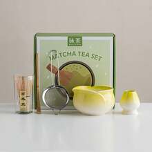 1pc/5pcs Matcha Tea Set, Ceramic Matcha Bowl, Matcha Whisk, Tea Ceremony Accessories, Flower Shaped Salad Bowl - Multicolor - View 5