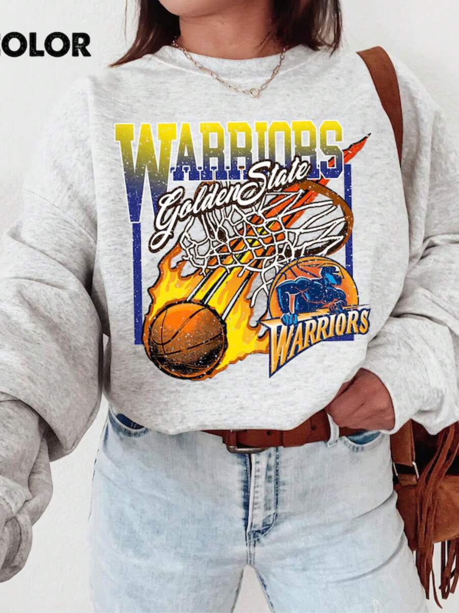 Vintage 90s Golden State Warriors Shirt, Crewneck Warriors Sweatshirt, Hoodie Retro For Women And Men Basketball Christmas-2 (2) - 灰色 - 查看 1