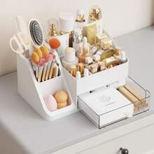 Organizador de  blanco para cambiador organizador grande de plástico con soporte para cambiador recámara recámara y baño con cajones para loción productos de belleza para-0002 - Blanco - Ver 7