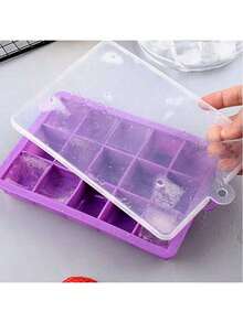 1pc Silicone Ice Cube Tray With Removable Lid Stackable Ice Mold For Baby Food Cocktails Coffee Summer Drinks Fits Stainless Steel Cups Kitchen Utensils - Multicolor - View 7