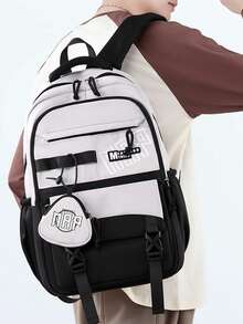 New Casual Utility Backpack, College Student Laptop Bag, Korean Style Middle School Backpack - A - View 2