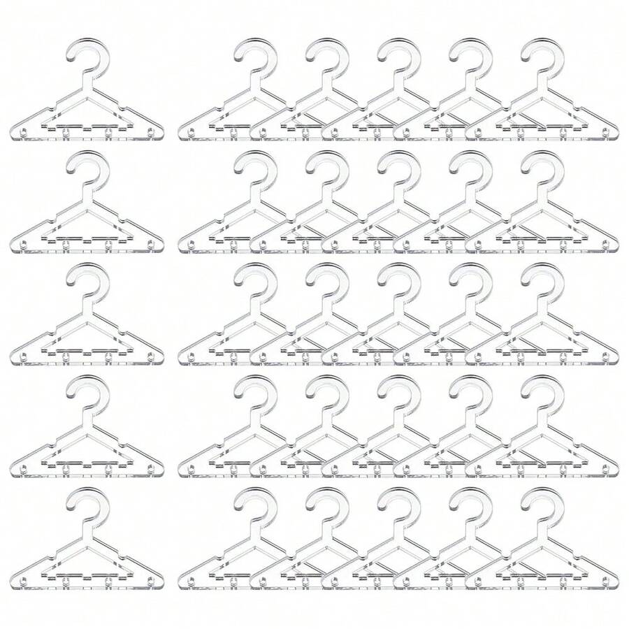50pcs Clothes Hanger Earring Holder, Mini Acrylic Coat Hangers Earring Hangers Hanger Rack For Earring Holder Organizer Stand Studs, Silver Tone - SilverTone - View 1