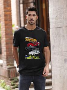Men's Short-Sleeved Crew Neck T-Shirt. Casual Style With Modern And Comfortable Prints. For Men And Women, Couple Style, Short-Sleeved T-Shirt With  2Z Print - 黑色 - 查看 6