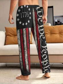 1776 We The People Mens Lounge Pants Comfortable Lazy Casual Homewear Soft Breathable Sleepwear Perfect Gift - 彩色 - 查看 4