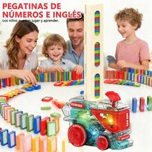 TendenciaJuguete Tren Fichas Domino Niños Juego Vehiculo ElectricoCalidad premium - Azul - Ver 9