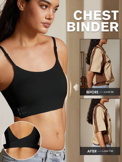 1pc Women's Chest Binding Wrap, Seamless Minimizing Camisole Undershirt, Suitable For Transgender Individuals, Adjustable To Minimize Chest Appearance, Shapewear Compression Top